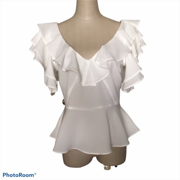 Lulumari Women's NWT White Blouse Sz S - Picture 1 of 6